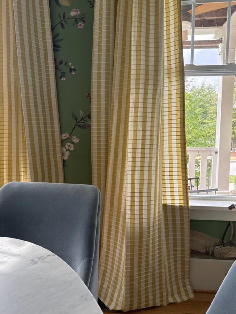 Anthropologie Cream and Gold Striped Drapery Panels